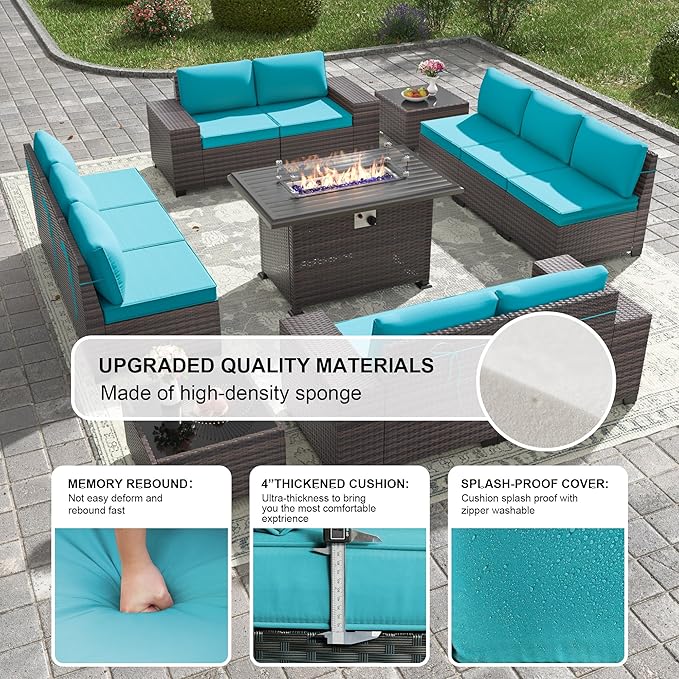 Kullavik 13 Pieces Outdoor Patio Furniture Set - Image 4