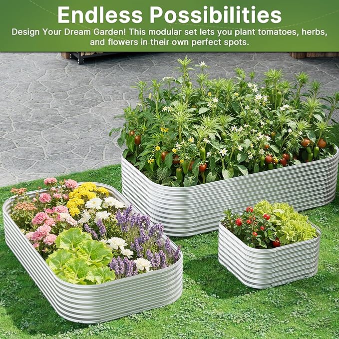 4 PCS 6x3ft Galvanized Raised Garden Bed Outdoor, Metal Garden Bed - Image 7
