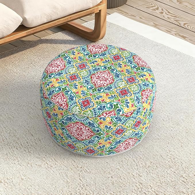 LVTXIII Indoor/Outdoor Extra Large Inflatable Ottoman Pouf D31 x H14 Inch - Image 5