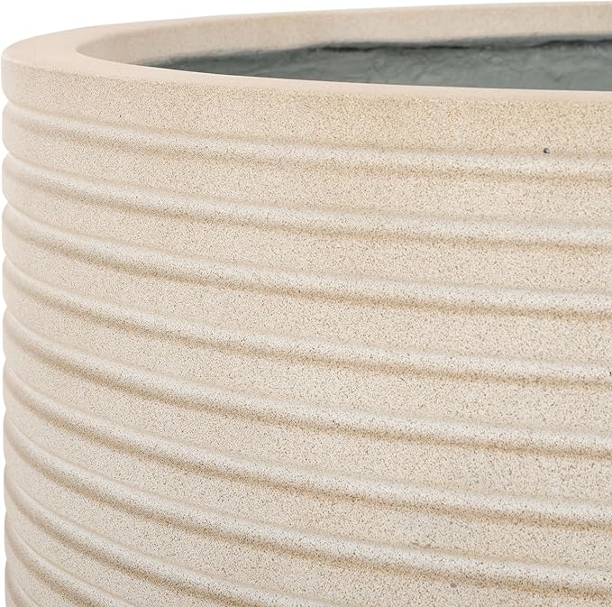 SAFAVIEH Outdoor Collection Nardo Beige Cement Ficonstone Planter Pot - Image 7