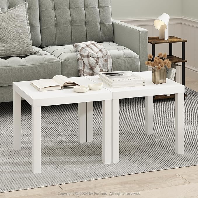 Furinno Classic Coffee Table Set of 2, Square Modern Coffee Table by Furinno-FitsYourSpaceFitsYourBudget