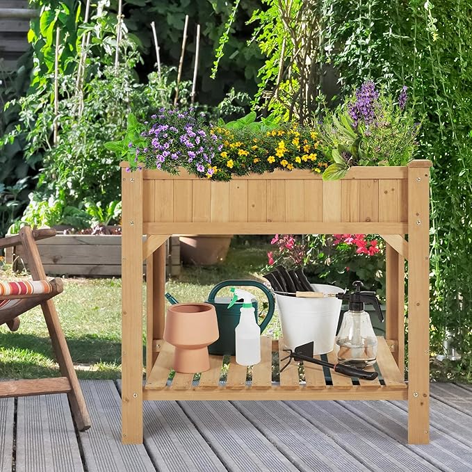 Yaheetech 36x25x37 Inch Raised Garden Bed 8 Pocket Herbs Outdoor Horticulture - Image 7