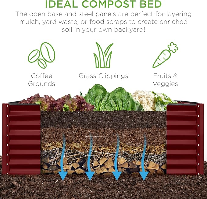 Best Choice Products 6x3x2ft Outdoor Metal Raised Garden Bed, Deep Root Box - Image 4