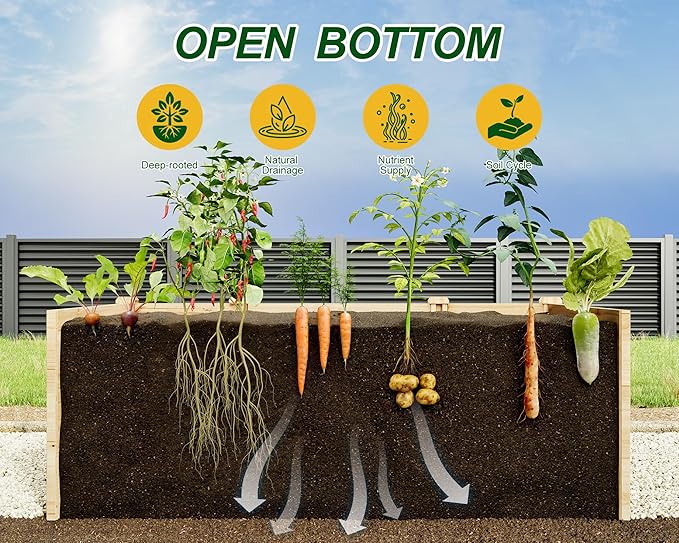 AMERLIFE U-Shaped Raised Garden Bed, 7.5Wx6Dx1.6H Free Combination Outdoor - Image 6