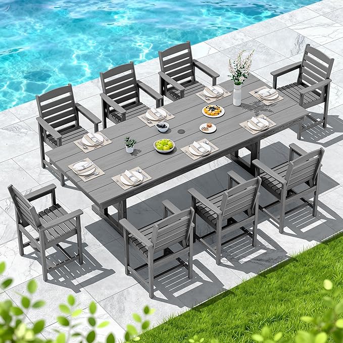 SERWALL Outdoor Dining Chairs Set of 4, All-Weather HDPE Patio Chair - Image 3