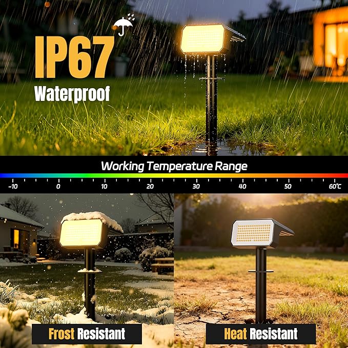 Solar Spot Lights Outdoor, 4 Modes Auto On/Off Solar Landscape Spotlights - Image 5