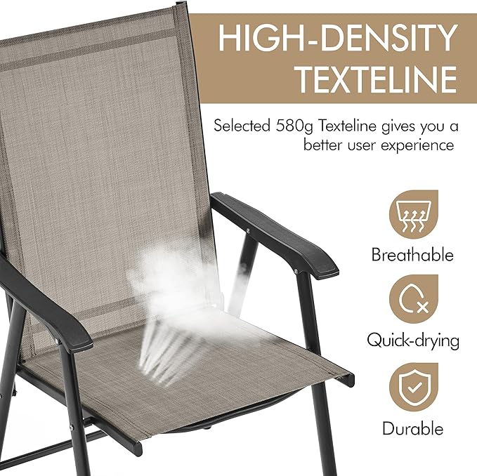 Yaheetech Patio Dining Chairs Set of 2, Portable Dining Chairs - Image 7