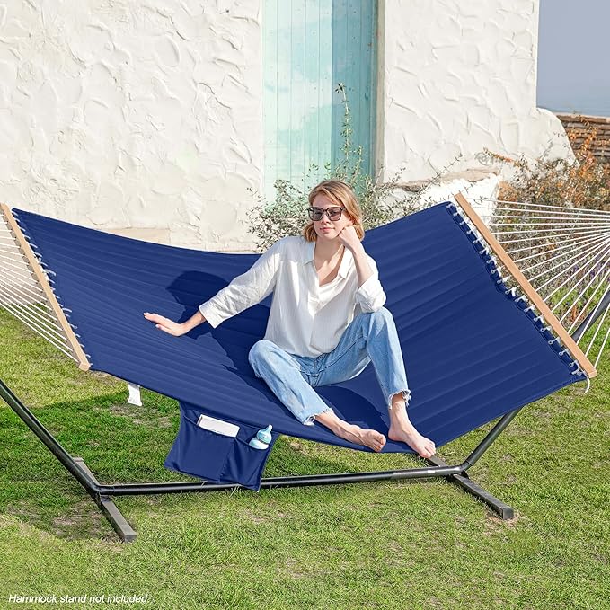 2 Person 12FT Hammocks for Outside, Double Quilted Fabric Outdoor Hammock - Image 2