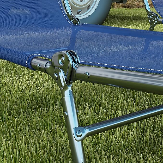 Outsunny 2 Piece Folding Chaise Lounge Chairs, Pool Sun Tanning Chairs - Image 8