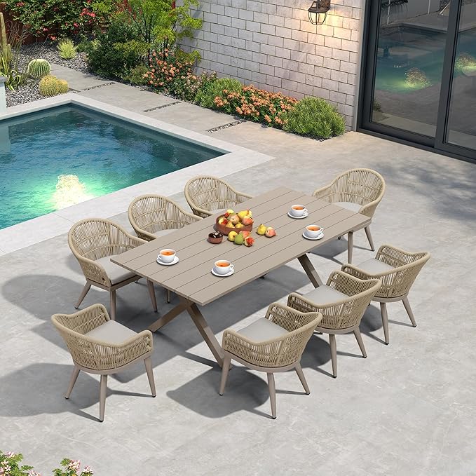 PURPLE LEAF 9 Pieces Outdoor Dining Set - Image 3