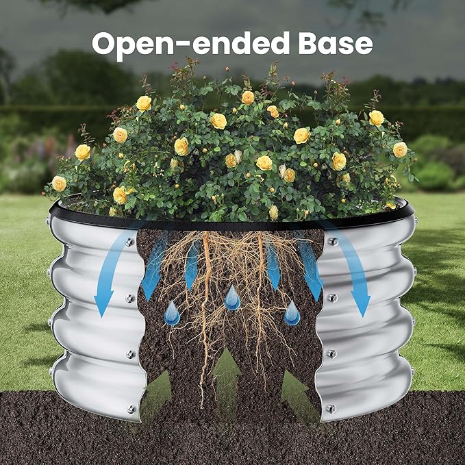 ZXZYHFTY Round Galvanized Raised Garden Bed kit, Round Large Metal Raised - Image 6