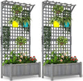 Outsunny Wood Planter with Trellis, Raised Garden Bed by Outsunny