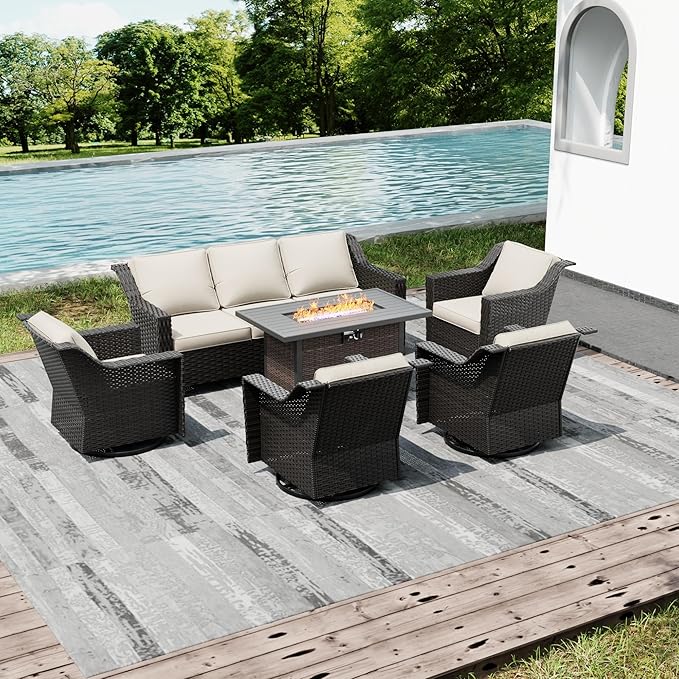Joyside Wicker Patio Furniture Sets, 8 Pieces Upgraded Large Size Outdoor - Image 7