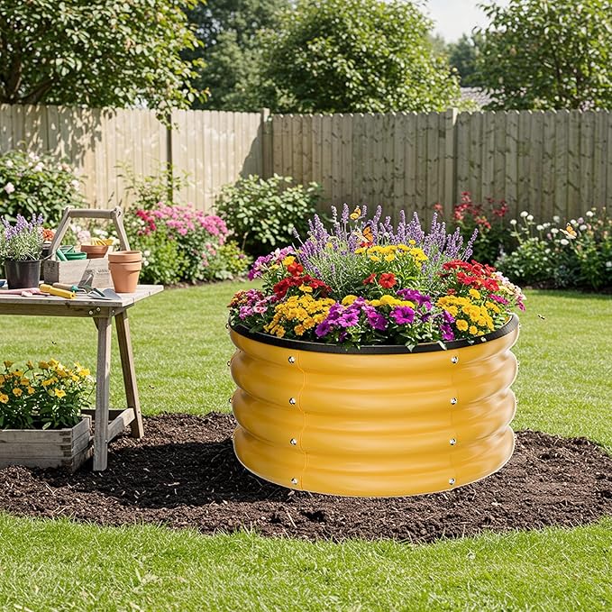 ZXZYHFTY Round Galvanized Raised Garden Bed kit, Round Large Metal Raised - Image 8