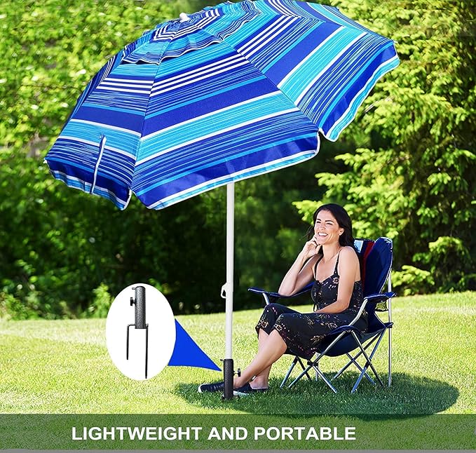 AMMSUN Patio Umbrella Steel Anchor Beach Umbrella Heavy Duty Metal Ground Grass - Image 7