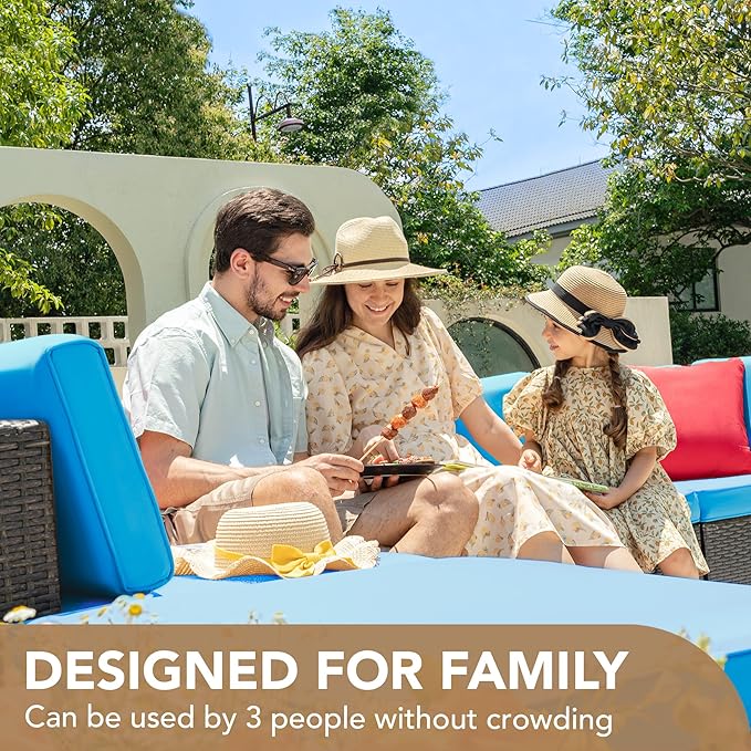 Devoko 5 Pieces Patio Furniture Sets All Weather Outdoor Sectional Patio Sofa - Image 4
