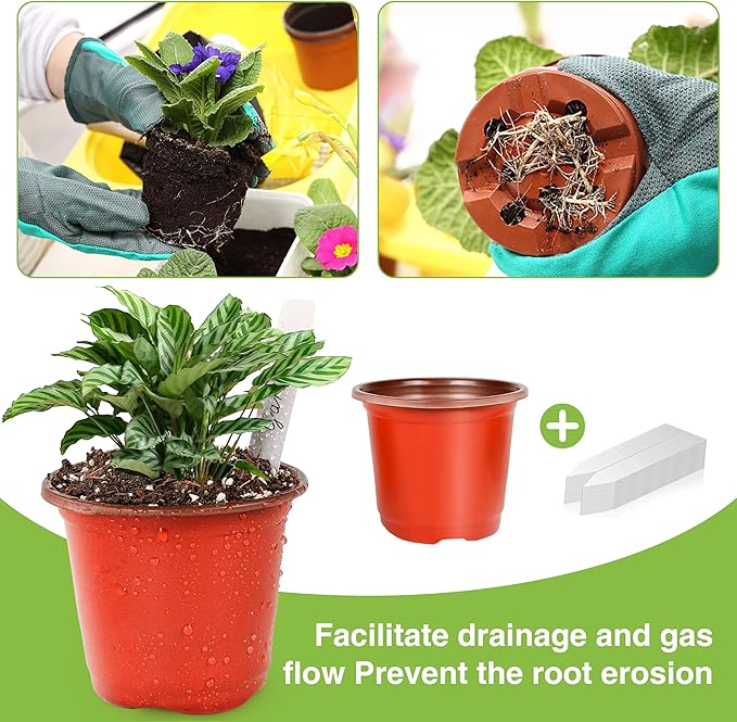 Plant Nursery Pot/Pots 200 Pcs 4" Plastic Small Plants Pots Flower Pots Seed - Image 4