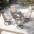 NUU GARDEN 5-Piece Outdoor Patio Dining Set, Slatted 37’’ Square Table by NUUGARDENCORPORATION