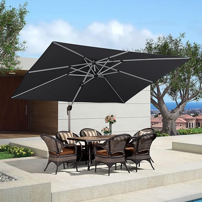 PURPLE LEAF 10' X 12' Patio Umbrella Outdoor Rectangle Umbrella Large - Image 2