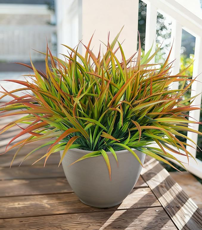 Ivydale 12Pcs Artificial Plants Outdoor Fake Plastic Grass Spring Decor UV by Ivydale