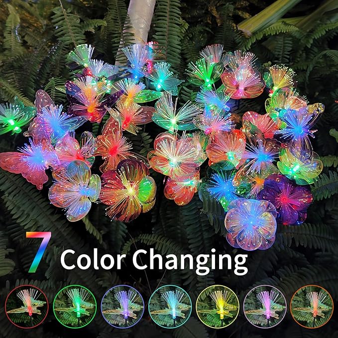 JJGoo 2 Pack Solar Garden Lights, Solar Butterfly Swaying Light - Image 7