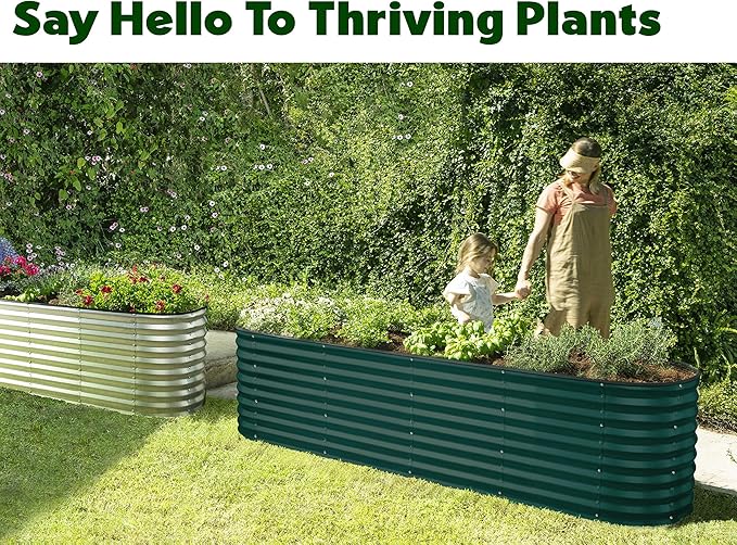 Plant & Plot Galvanized Raised Garden Beds Outdoor // 8×2×2 ft Planter Raised - Image 4