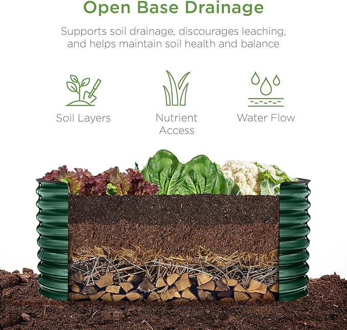 Best Choice Products 4x2x2ft Outdoor Metal Raised Garden Bed, Oval Deep Root - Image 3
