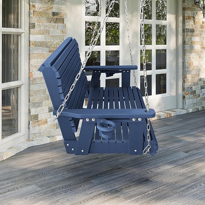 HDPE Porch Swing with 18/8 Stainless Steel Bolts, Ergonomic Design, Ultra - Image 7