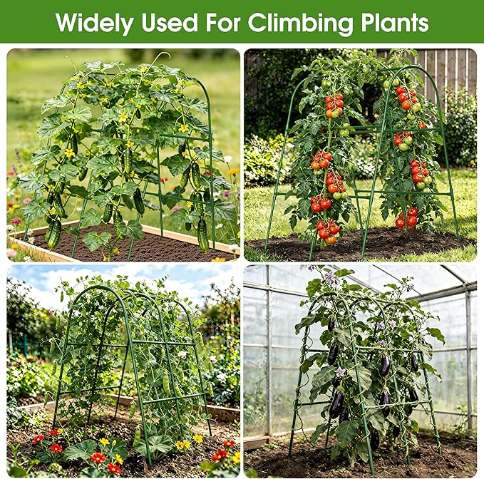 Cucumber Trellis for Raised Bed, U-Shape Garden Trellis for Climbing Plants - Image 7