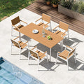 Outdoor Patio Dining Set for 6, Aluminum 7 Piece HDPS Patio Table and Chairs Set by ComfCove