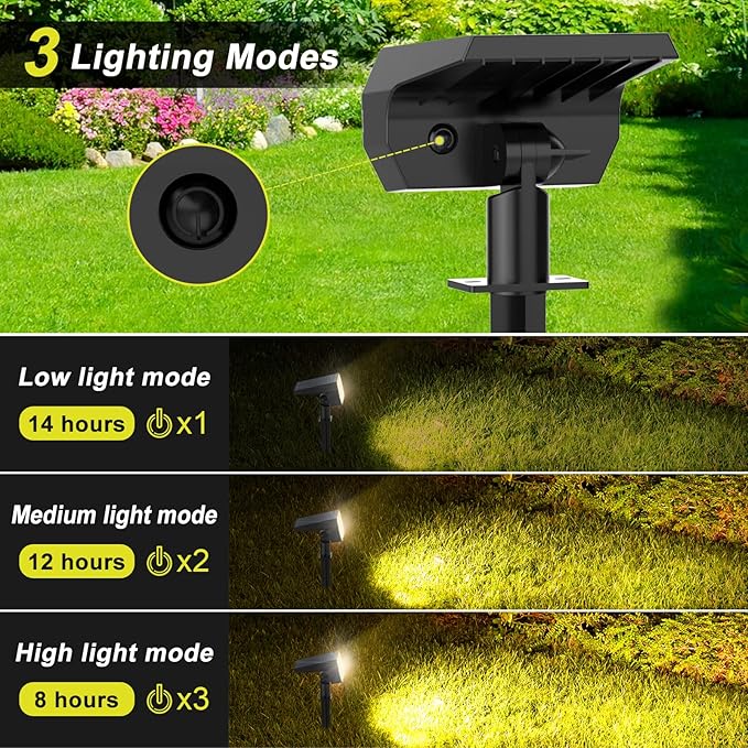 Solar Spot Lights Outdoor 8 Pack, IP65 Waterproof Solar Landscape Spotlights - Image 3