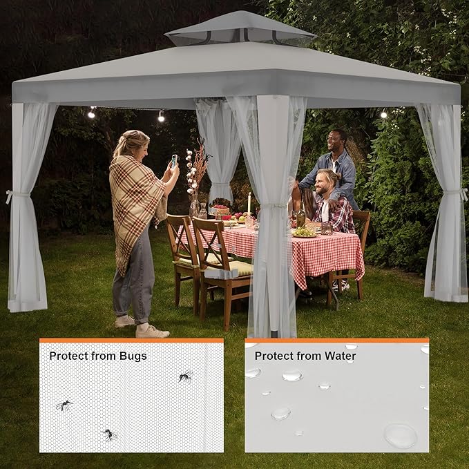 Patio Gazebo Tent Outdoor Canopy Shelter 10'x10' - Image 6