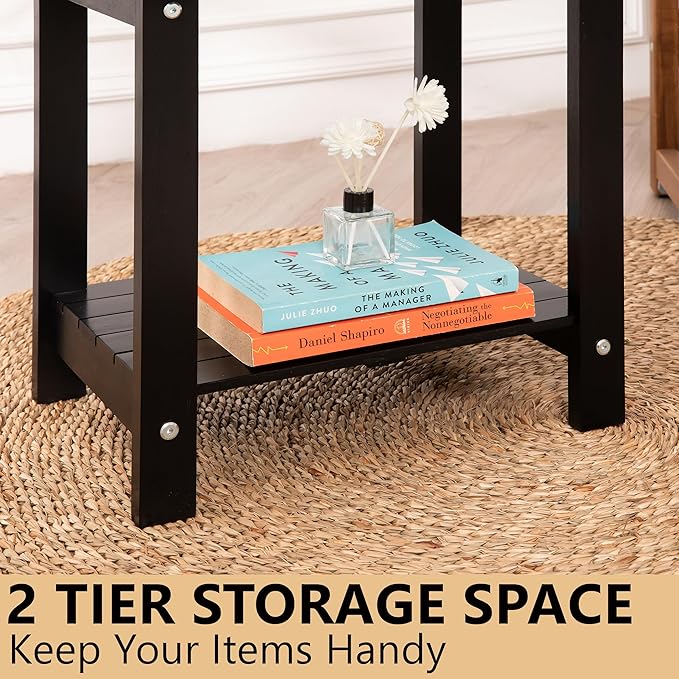 Black Adirondack Outdoor Accent Table – Weather-Resistant Acacia Wood Outdoor - Image 7