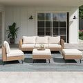 LAUSAINT HOME Outdoor Patio Furniture, 6 Piece Outdoor Sectional Sofa PE Rattan by LAUSAINTHOME