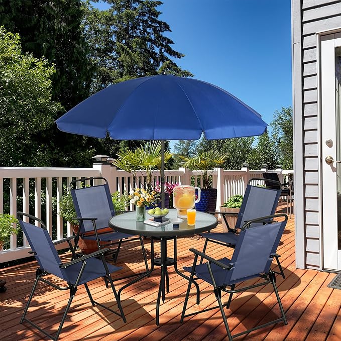 Vongrasig 6 Pieces Folding Patio Dining Set, All Weather Small Metal Outdoor - Image 9