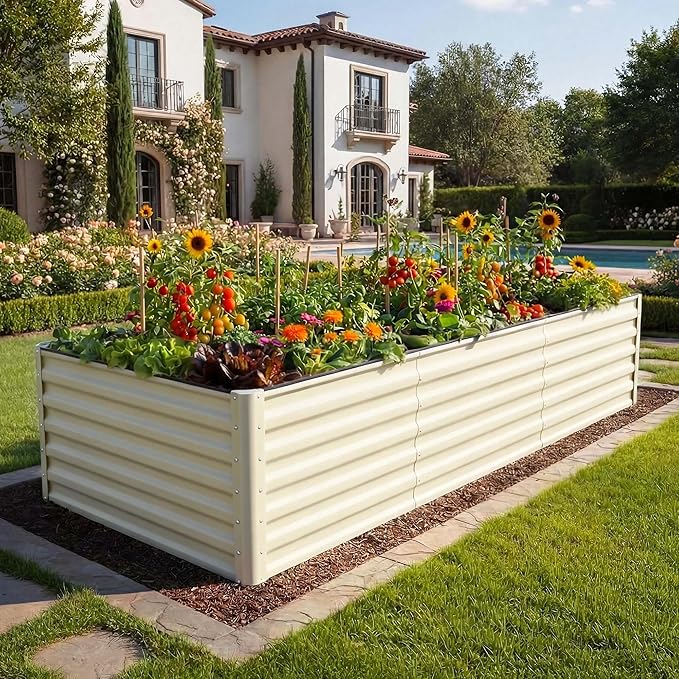 YITAHOME 8x4x2ft 2pcs Large Raised Garden Bed Kit, Galvanized Metal Planter Box - Image 2