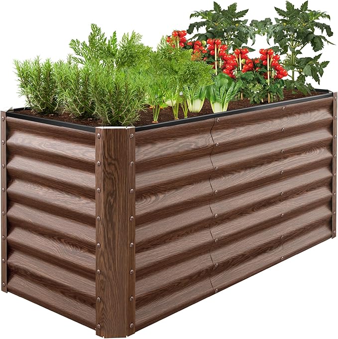 Best Choice Products 4x2x2ft Outdoor Metal Raised Garden Bed, Deep Root Box by BestChoiceProducts