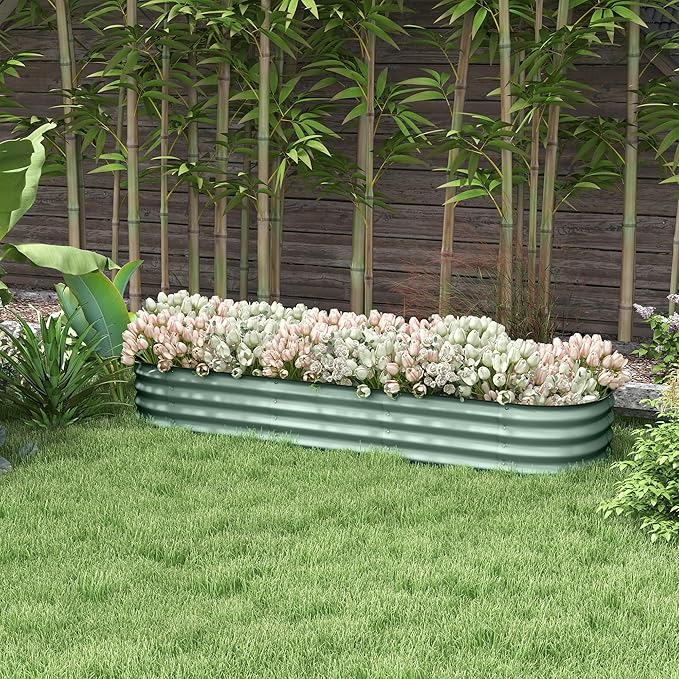 Outsunny 6.5' x 2' x 1' Galvanized Raised Garden Bed Kit, Outdoor Metal - Image 2