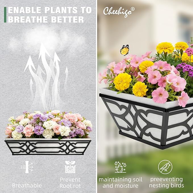 4 Pack 24 Inch Railing Boxes Planter - Image 4