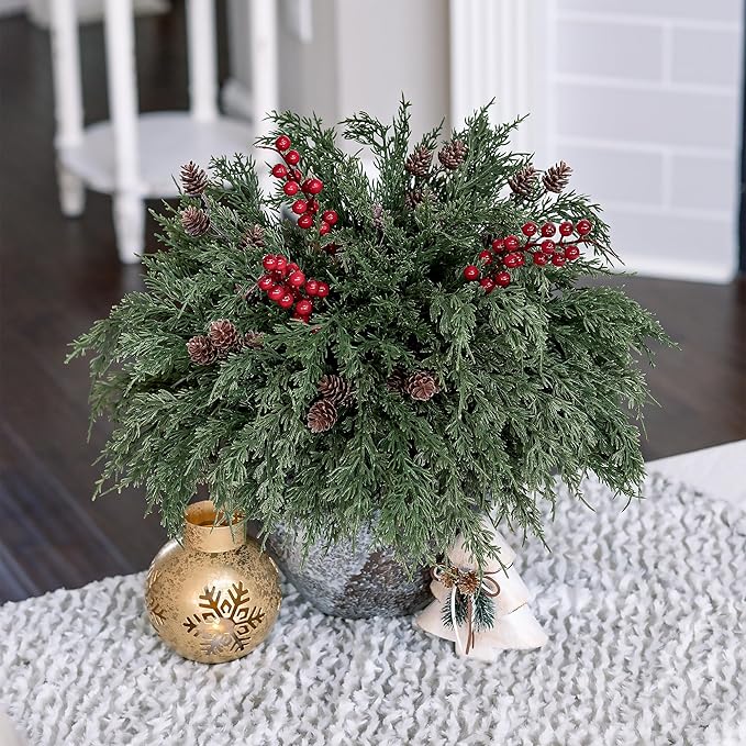 Faux Cedar Stems Artificial Norfolk Pine Branches - Image 9
