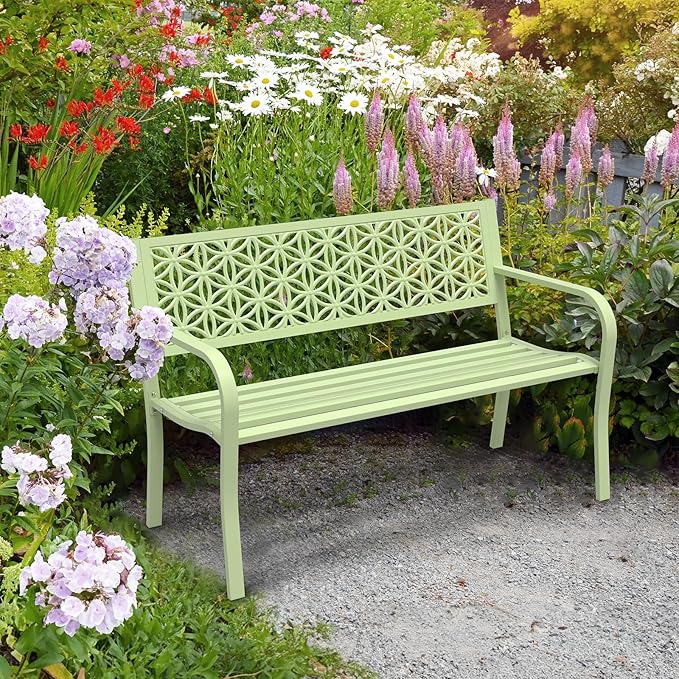 VINGLI 50" Outdoor Bench Metal - Image 7