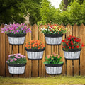 Layhit 6 Pcs Wall Hanging Planters Outdoor Pot Planter Wine Barrel Planter by ShungLan