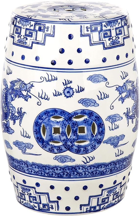 SAFAVIEH Castle Gardens Collection – Dragon’s Breath Blue Glazed Ceramic - Image 5