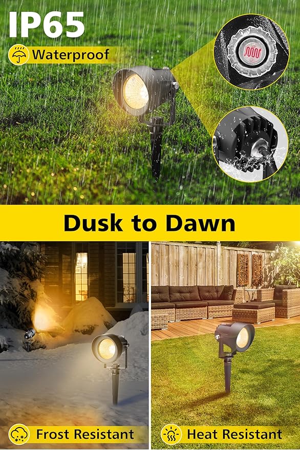 T-SUN Dusk to Dawn Outdoor Lighting, Flag Spot Lights - Image 6