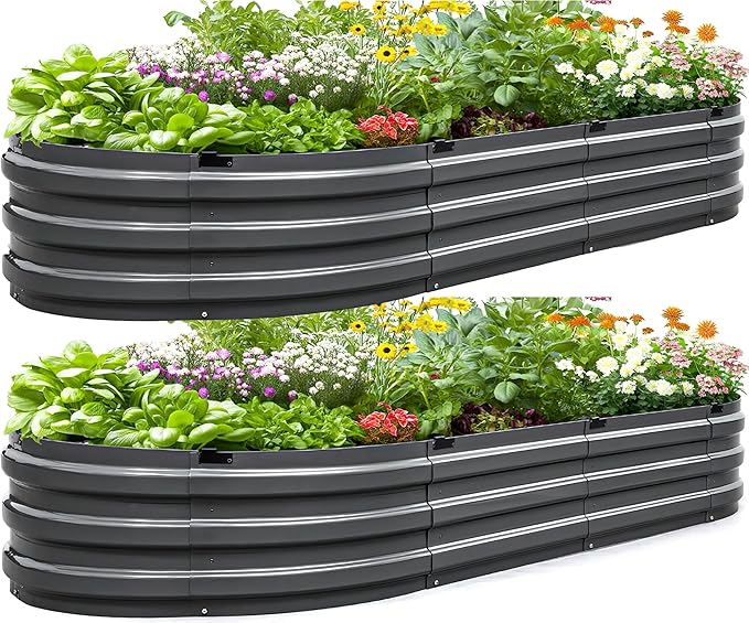 KING BIRD Raised Garden Bed Kit 2025 Upgraded Quick-Setup Galvanized Planter by KINGBIRD