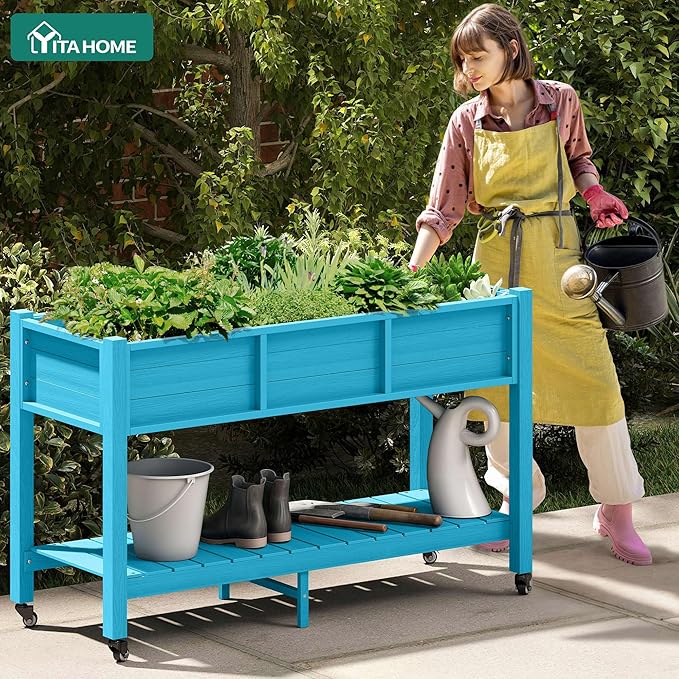 YITAHOME Raised Garden Bed HDPE, Aruba Blue - Image 9