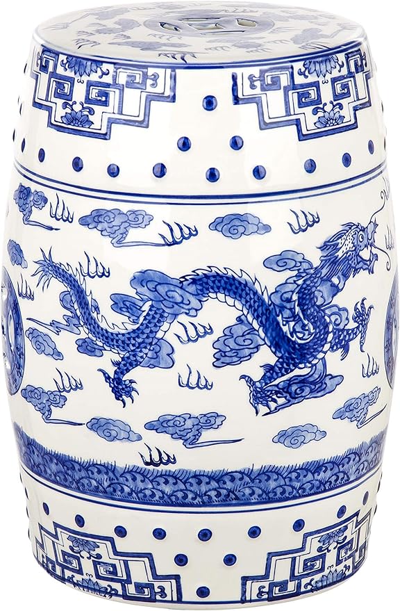 SAFAVIEH Castle Gardens Collection – Dragon’s Breath Blue Glazed Ceramic - Image 4