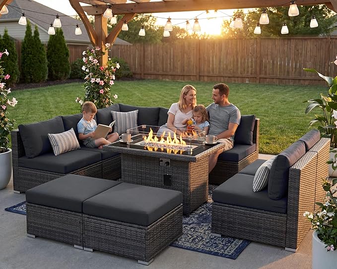NICESOUL 10 Piece Contemporary Patio Furniture Set - Image 3
