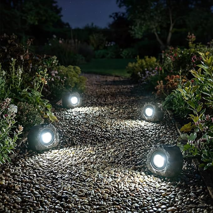 Solar Rock Lights Outdoor – 2 Pack Waterproof LED Landscape Garden Spotlights - Image 7