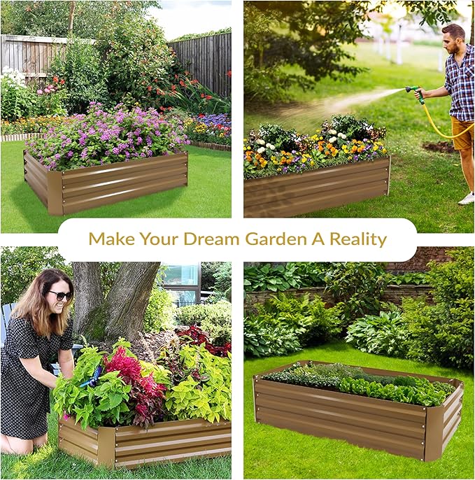 Sunnydaze 11.75" H Raised Metal Garden Bed - Image 4